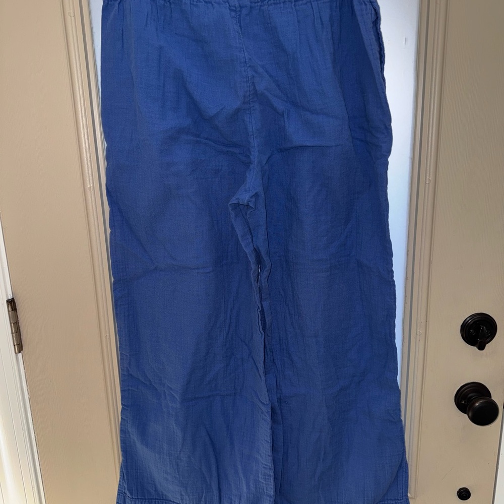 Old Navy Royal blue flowy linen pants size large wide leg - Picture 3 of 3
